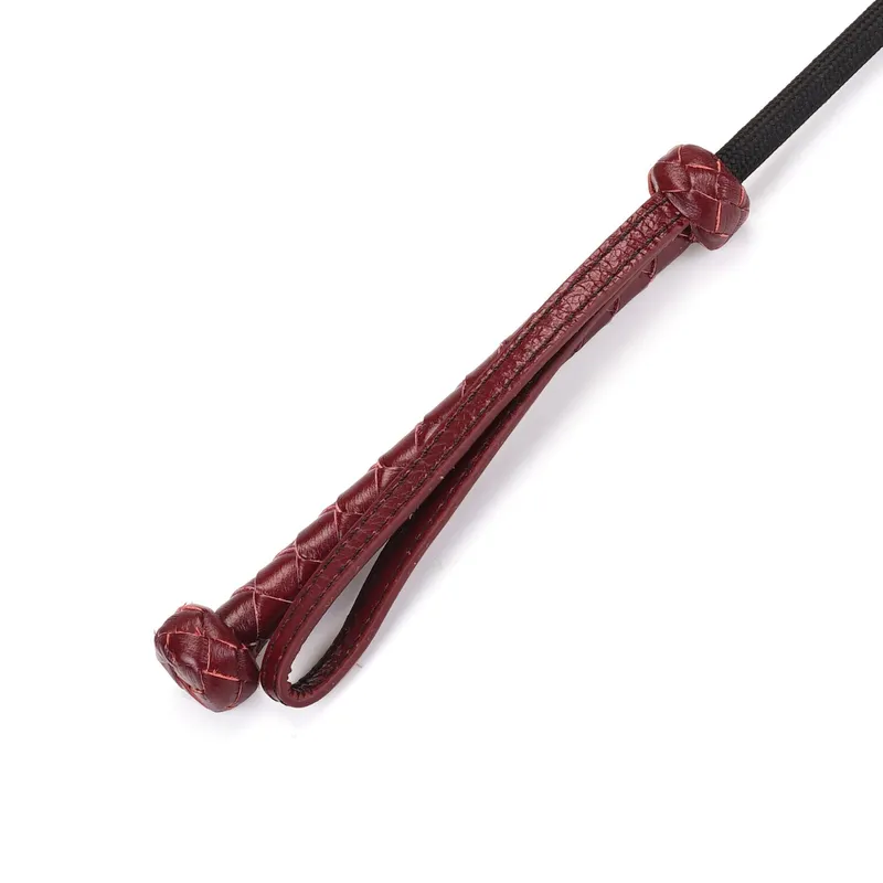 Стек Liebe Seele Wine Red Riding Crop with Heart-Shape Tip, натуральна шкіра