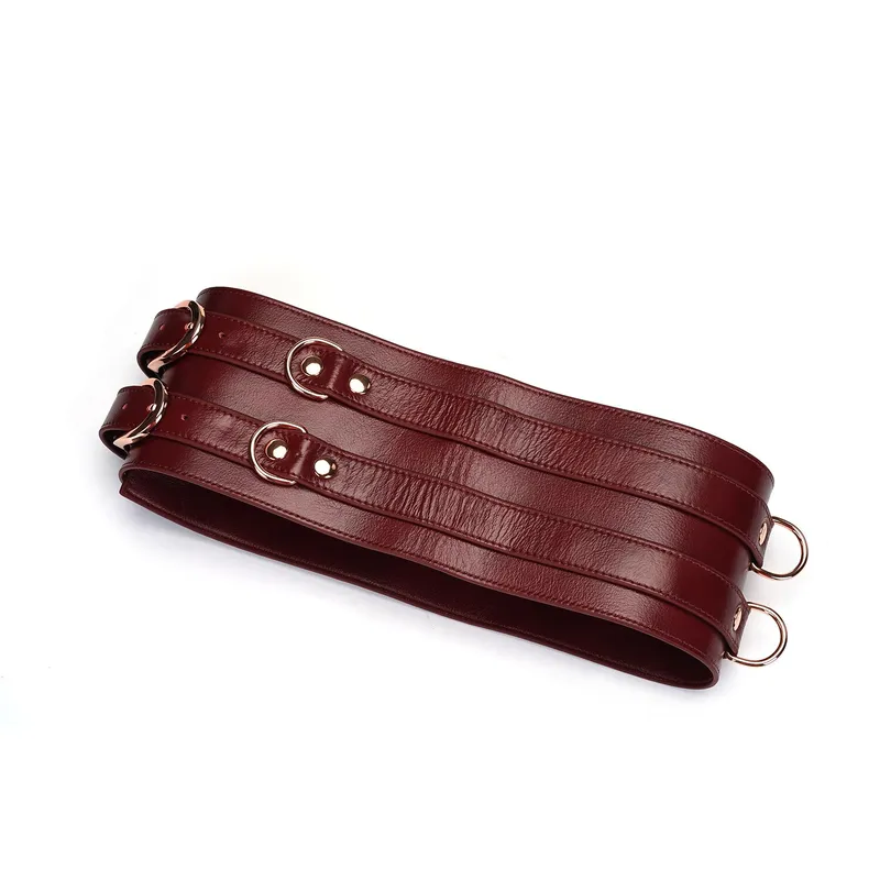 Шкіряний пояс для бондажу Liebe Seele Wine Red Waist Cuff, розмір L