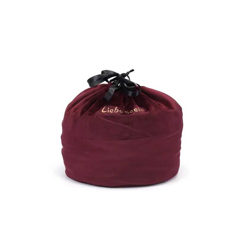 Оксамитовий мішечок для зберігання іграшок Liebe Seele Wine Red Large Storage Bag Cylindrical, 24×25 см