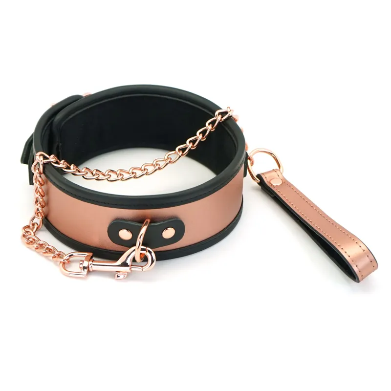 Нашийник з повідцем Liebe Seele Rose Gold Memory Collar with Leash, натуральна шкіра