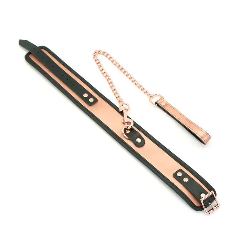 Нашийник з повідцем Liebe Seele Rose Gold Memory Collar with Leash, натуральна шкіра