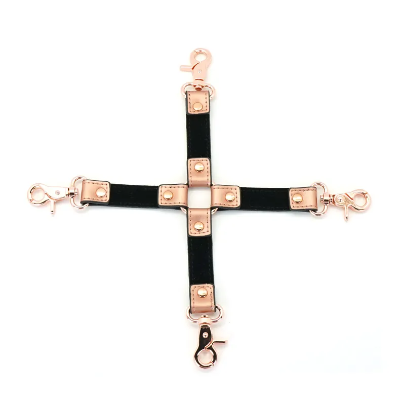 Хрестовина для фіксації Liebe Seele Rose Gold Memory Hog Tie, шкіра, рожеве золото
