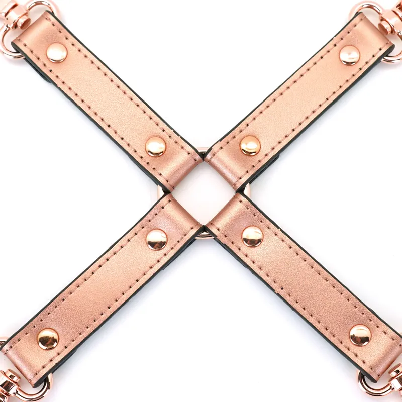 Хрестовина для фіксації Liebe Seele Rose Gold Memory Hog Tie, шкіра, рожеве золото