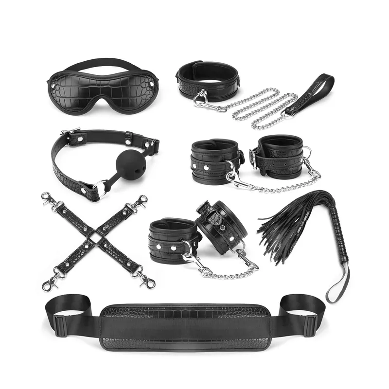 Набір Liebe Seele Temptation Bondage 8pcs Kit: фіксатори, нашийник з повідцем, кляп, флоггер, маска