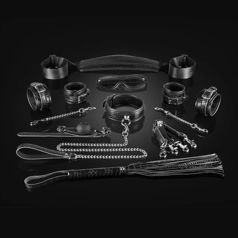 Набір Liebe Seele Temptation Bondage 8pcs Kit: фіксатори, нашийник з повідцем, кляп, флоггер, маска