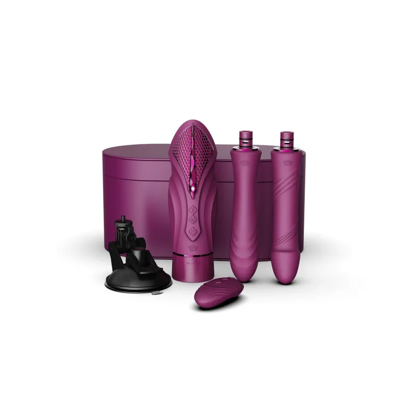 Смарт секс-машина Zalo Sesh Velvet Purple, 2 насадки, пульт ДК, кристал Swarovski
