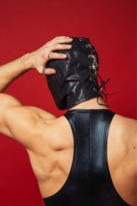 Закритий шкіряний капюшон D&A Deprivation mask Leather