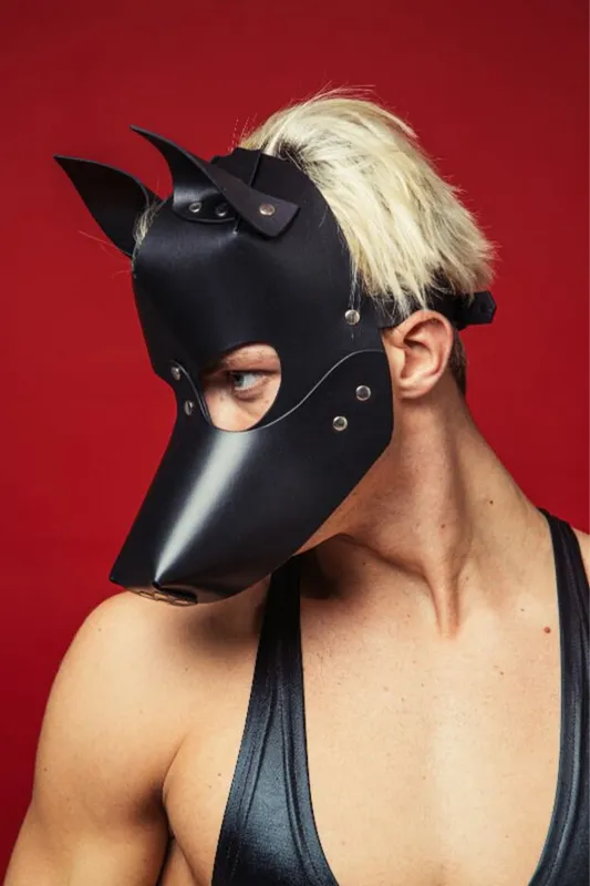 Маска собаки для BDSM D&A, чорна