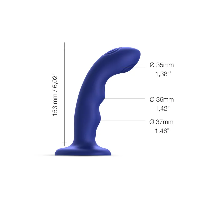 Насадка для страпона Strap-On-Me TAPPING DILDO WAVE, Night Blue, М