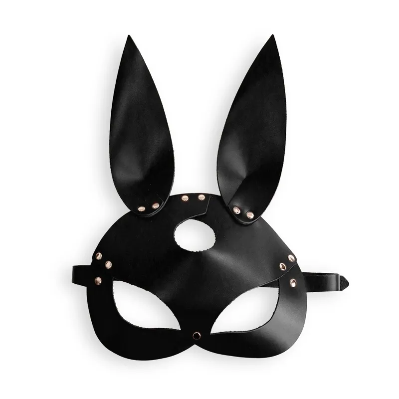 Шкіряна маска Зайчика Art of Sex - Bunny mask, чорна