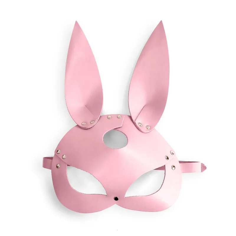 Шкіряна маска Зайчика Art of Sex - Bunny mask, колір рожевий