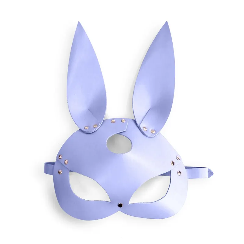 Шкіряна маска Зайчика Art of Sex - Bunny mask, лавандовий колір