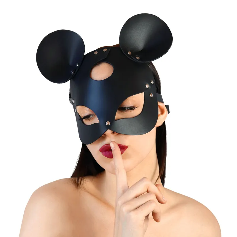 Шкіряна маска мишки Art of Sex - Mouse Mask, чорна