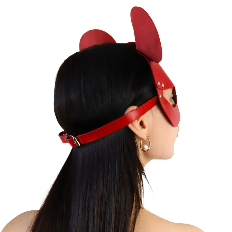 Шкіряна маска мишки Art of Sex - Mouse Mask, колір червоний