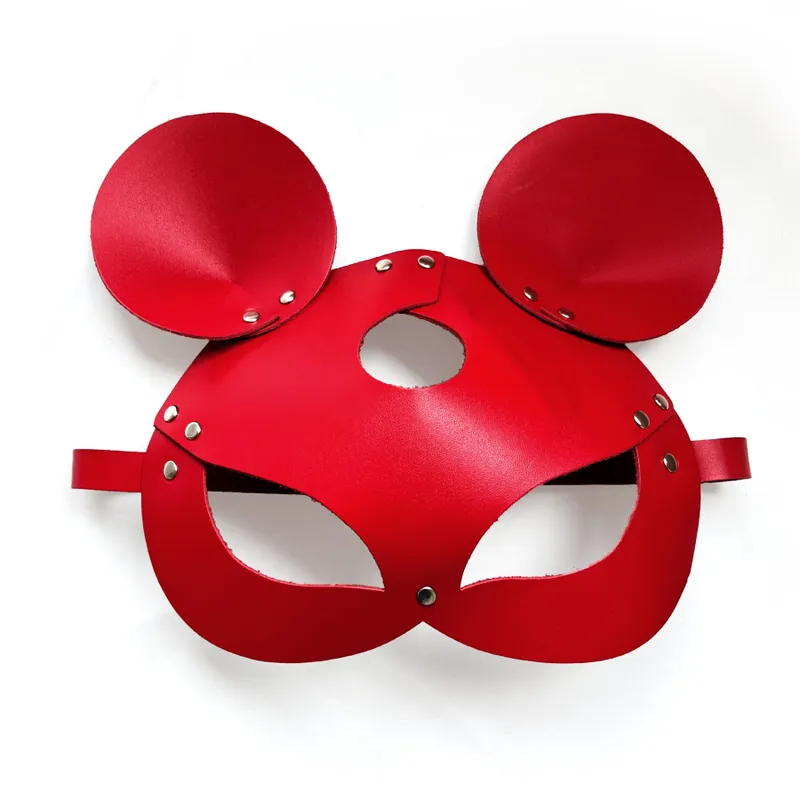 Шкіряна маска мишки Art of Sex - Mouse Mask, колір червоний