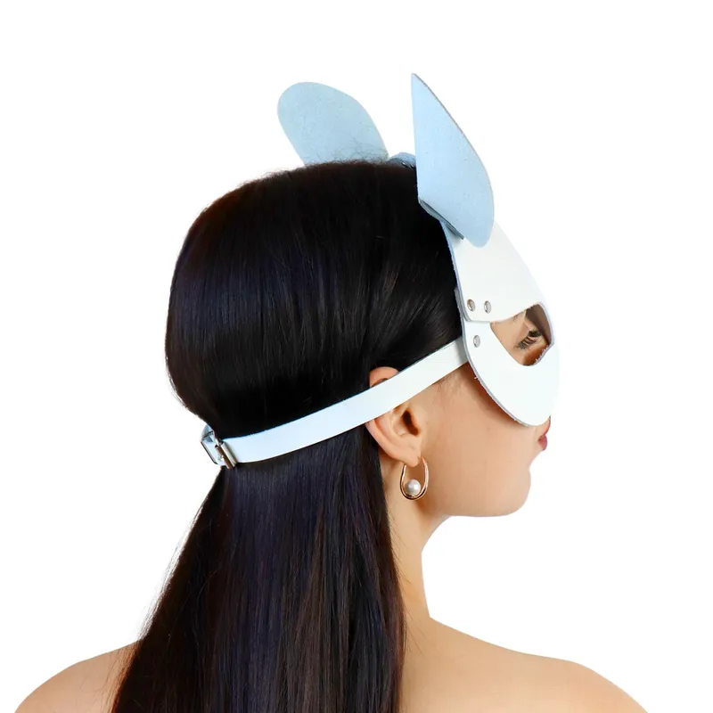 Шкіряна маска миші Art of Sex - Mouse Mask, білий колір
