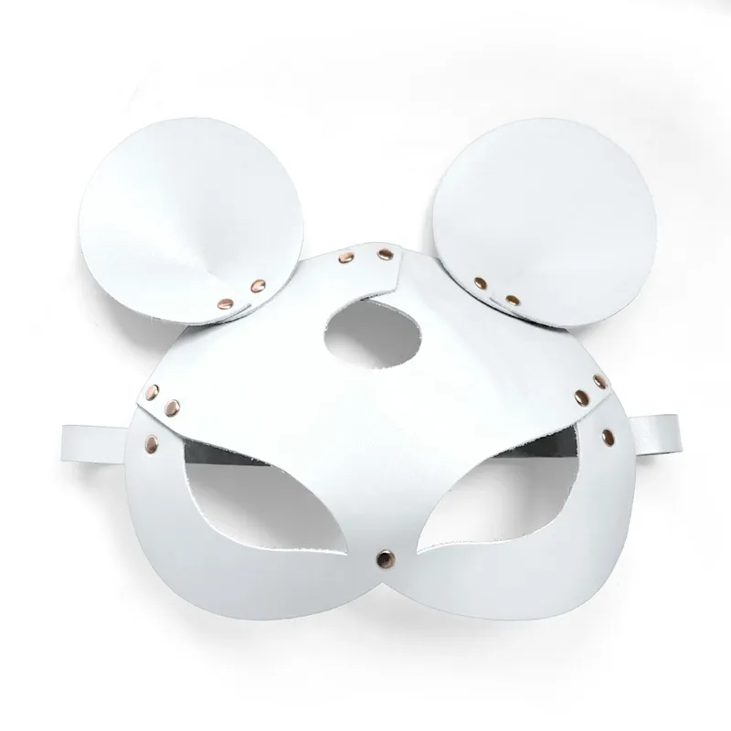 Шкіряна маска миші Art of Sex - Mouse Mask, білий колір