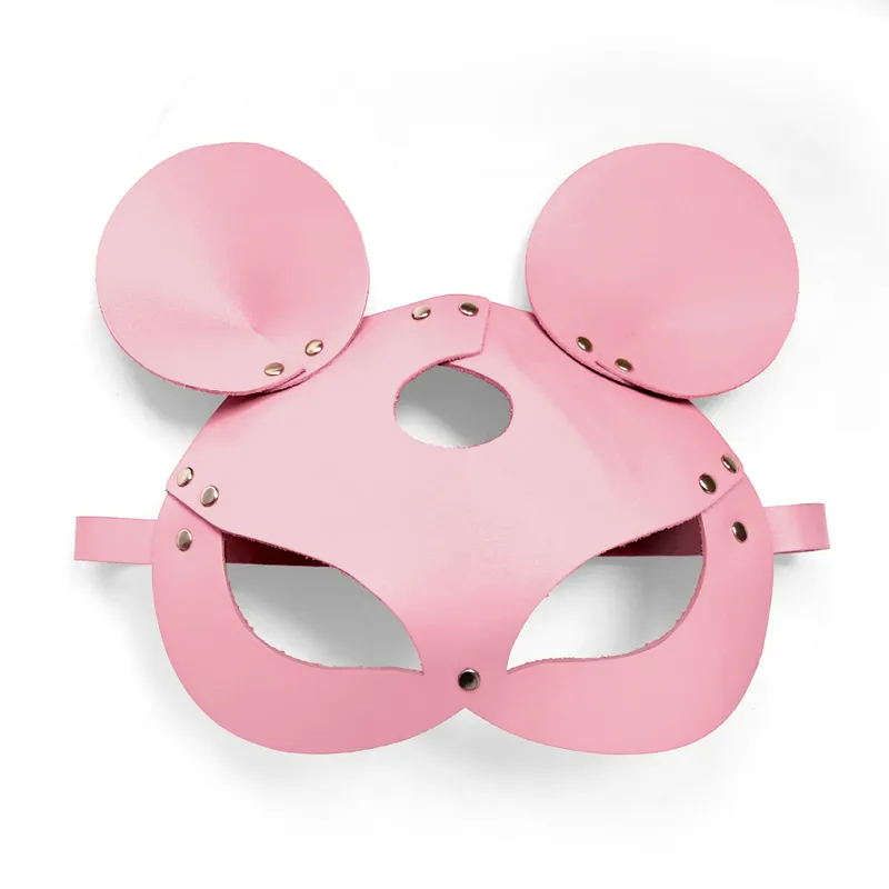 Шкіряна маска мишки Art of Sex - Mouse Mask, колір рожевий