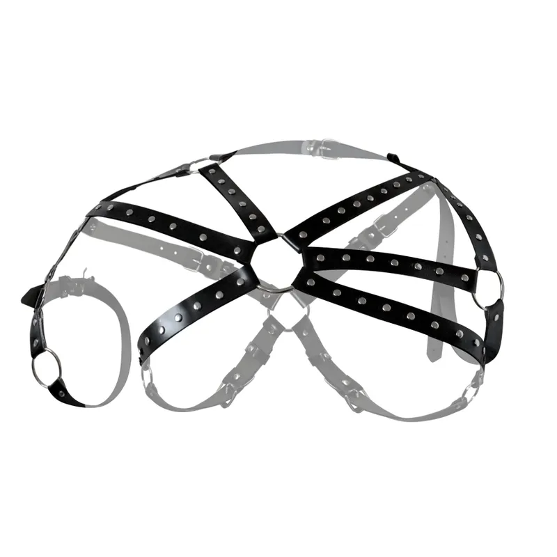 Чоловіча портупея Art of Sex - Ares, натуральна шкіра, чорна, розмір XS-M