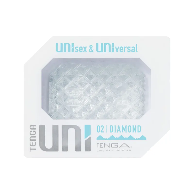 Насадка-стимулятор Tenga UNI Diamond, білий, з рельєфною поверхнею
