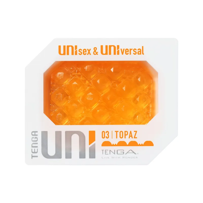 Унісекс-стимулятор Tenga UNI Topaz, помаранчевий, рельєфна поверхня