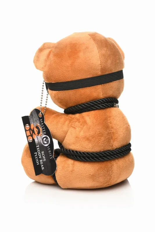 Плюшевий ведмедик ROPE Teddy Bear Plush БДСМ у шкіряній масці, Master Series, 22×16×12 см