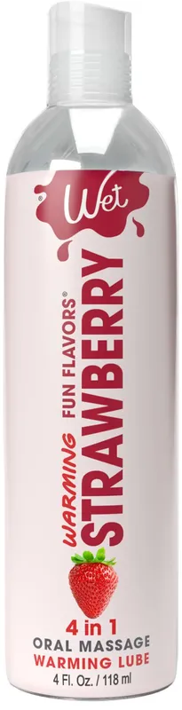 Лубрикант на водній основі Wet Warming Strawberry 4 in 1, без цукру (118 мл)