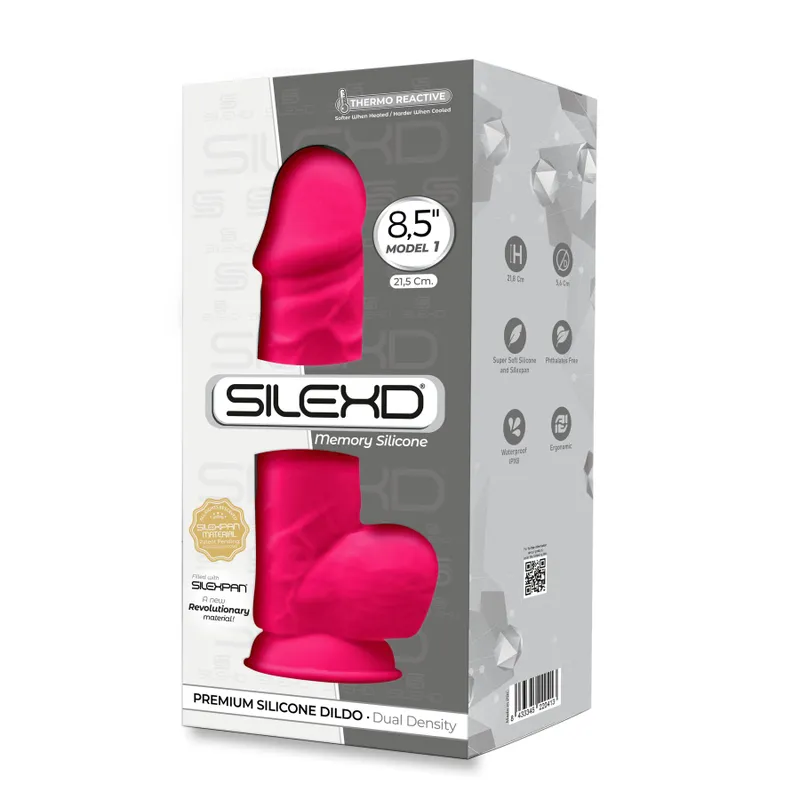 Фалоімітатор SilexD Norman Pink (MODEL 4, size 8.5in), двошаровий, силікон + Silexpan, діаметр 5 см