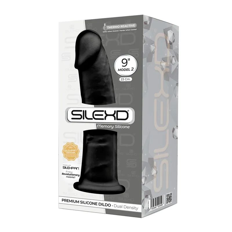 Фалоімітатор SilexD Oscar Black (MODEL 2 size 9in), двошаровий, діаметр 5,4 см
