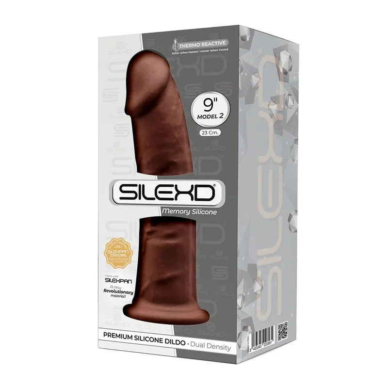 Фалоімітатор SilexD Oscar Brown (MODEL 2, size 9in), двошаровий, силікон + Silexpan, діаметр 5,4 см
