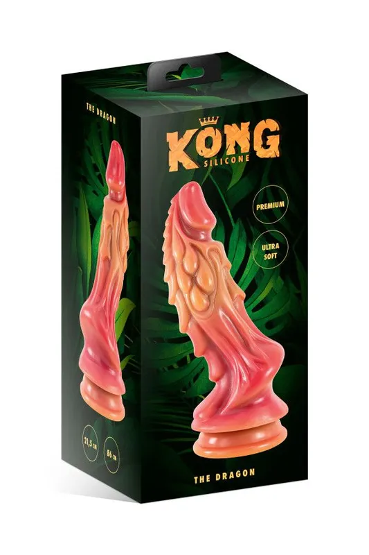 Фентезійний фалоімітатор Kong Silicone The Dragon, 21,5 см, діаметр 6,2 см