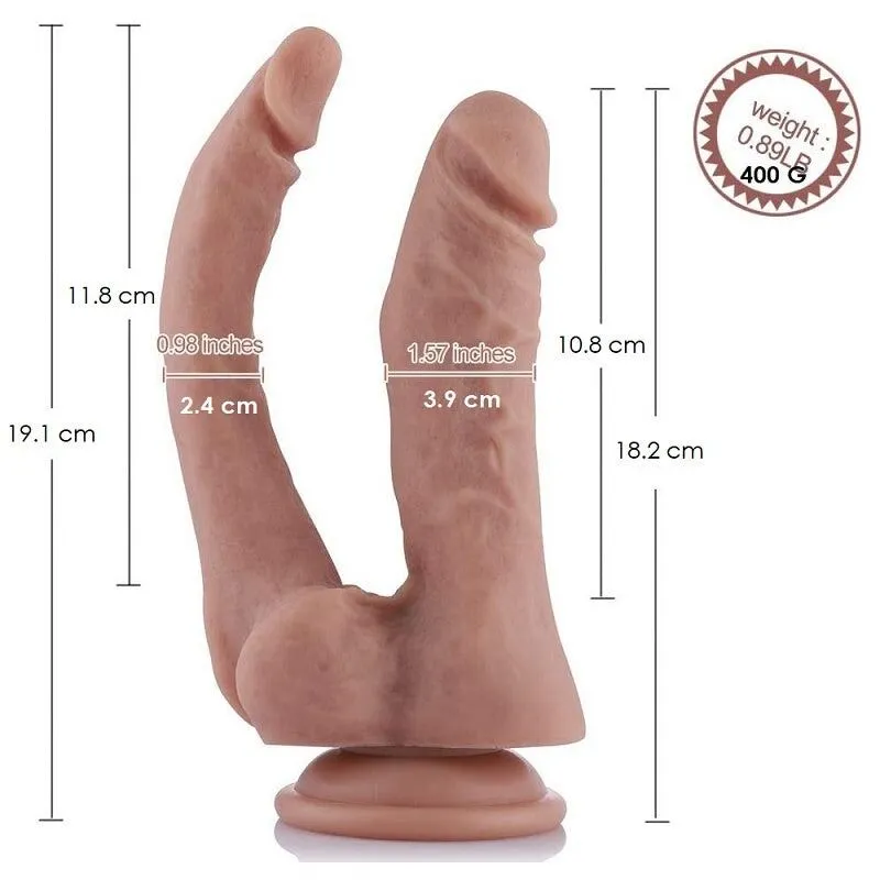 Подвійний фалоімітатор Hismith Double Penetrator L з кріпленням KlicLok та присоскою