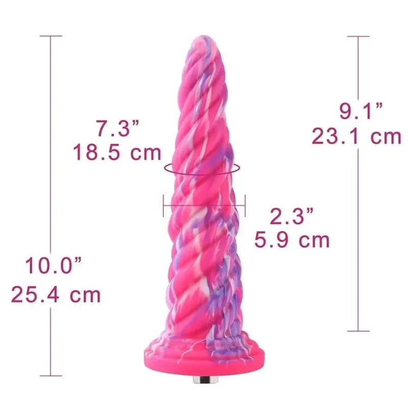 Фалоімітатор для секс-машин Hismith Awl Shape Silicone Dildo Monster Series, KlicLok
