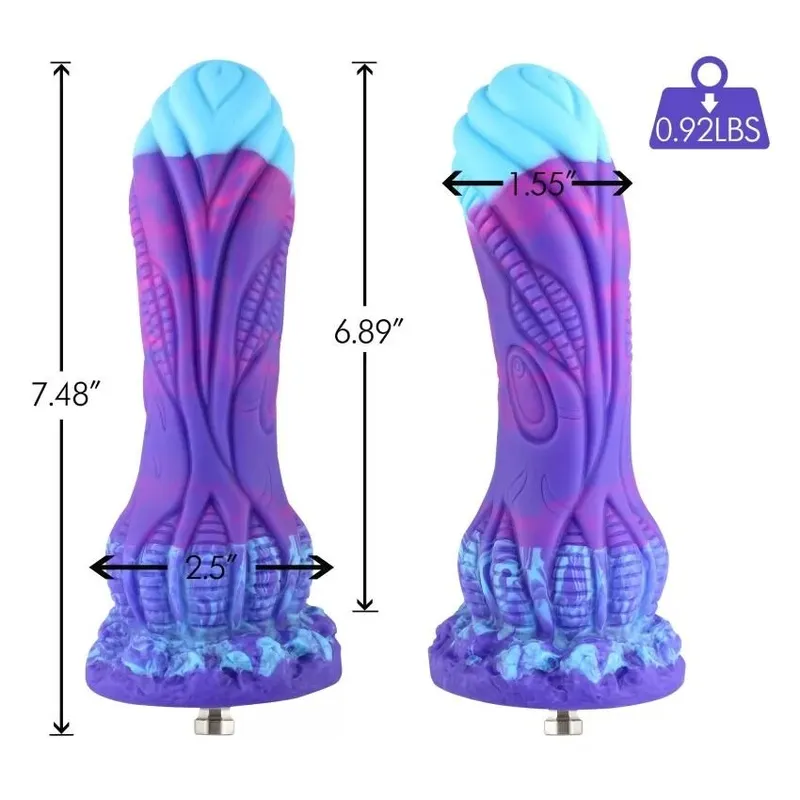 Фалоімітатор для секс-машин Hismith 7.48″ Silicone Dildo HSA140 Monster Series, KlicLok