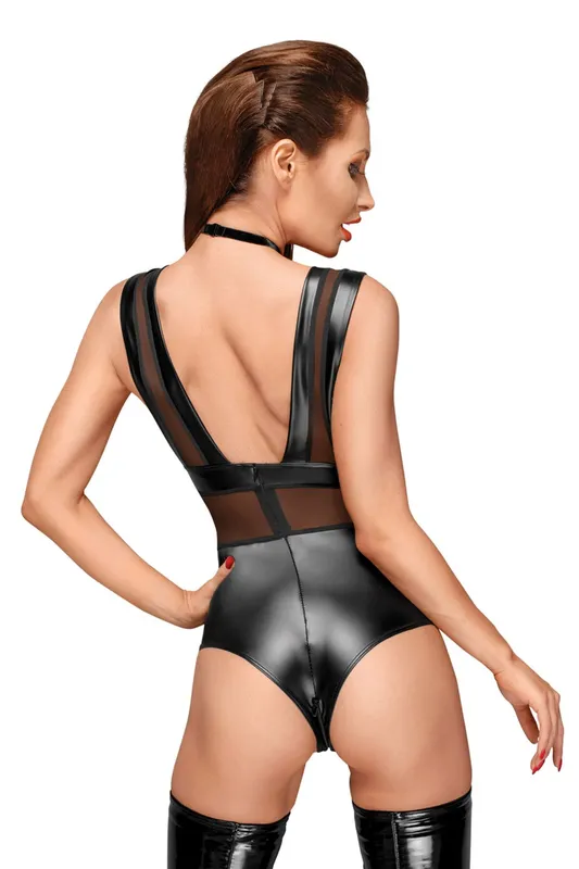 Боді з мокрим ефектом Noir Handmade F183 Powerwetlook body, S