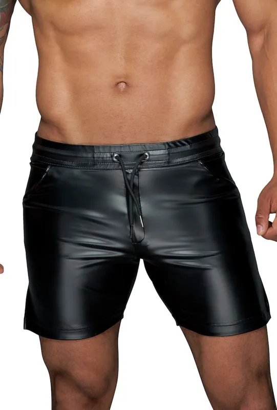 Чоловічі шорти з мокрим ефектом Noir Handmade H061 Powerwetlook shorts, S