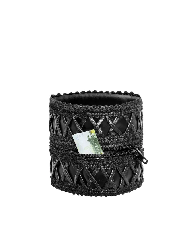 Гаманець-браслет Noir Handmade F326, black, під шкіру, рельєфний візерунок