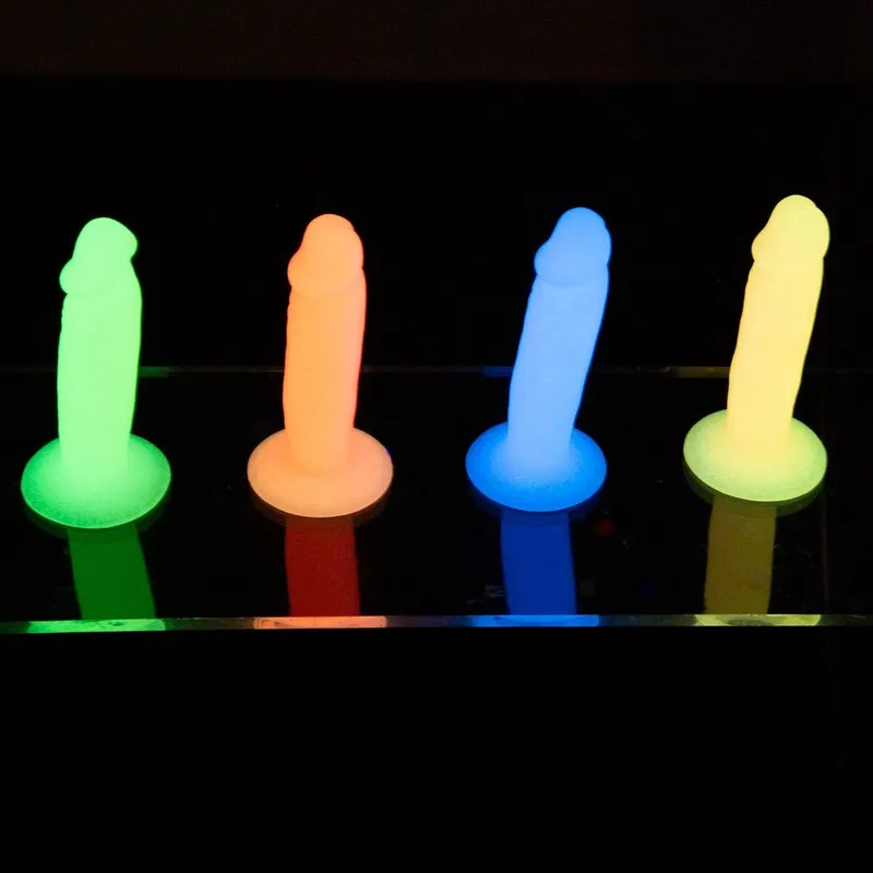 Набір фалоімітаторів ADDICTION Silly Willy Glow in the Dark, 4 кольори, 12 шт