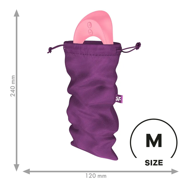 Мішечок для секс-іграшок Satisfyer Treasure Bag M, фіолетовий, на шнурку
