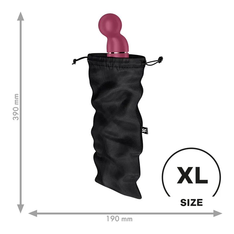 Мішечок для секс-іграшок Satisfyer Treasure Bag XL, чорний, на шнурку