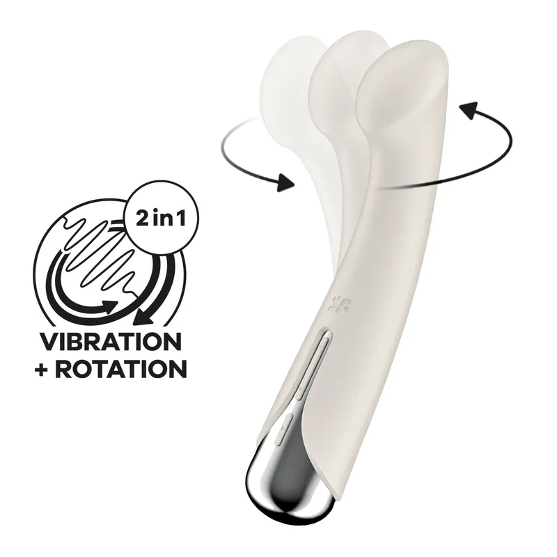 Вібратор з ротацією Satisfyer Spinning G-Spot 1 Beige, плоска площадка для точки G