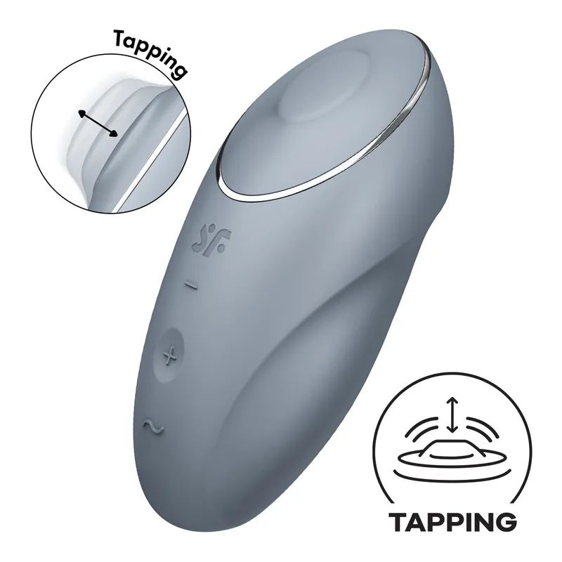 Вібростимулятор-пульсатор Satisfyer Tap & Climax 1 Bluegrey, 2 мотори