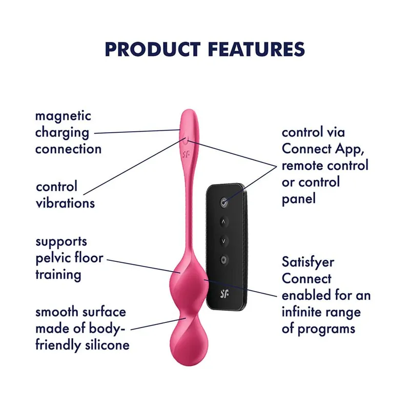 Вагінальні смарт-кульки з вібрацією Satisfyer Love Birds 2, пульт ДУ, 86 г