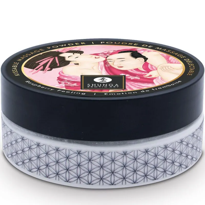 Їстівна пудра для тіла Shunga Body Powder Raspberry feeling, 75 г, аромат малини