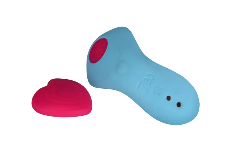 Вібратор у трусики FairyGasm HeartGem blue, на магніті, з пультом ДУ
