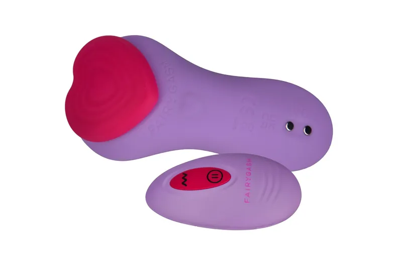 Вібратор у трусики FairyGasm HeartGem violet, на магніті, з пультом ДУ