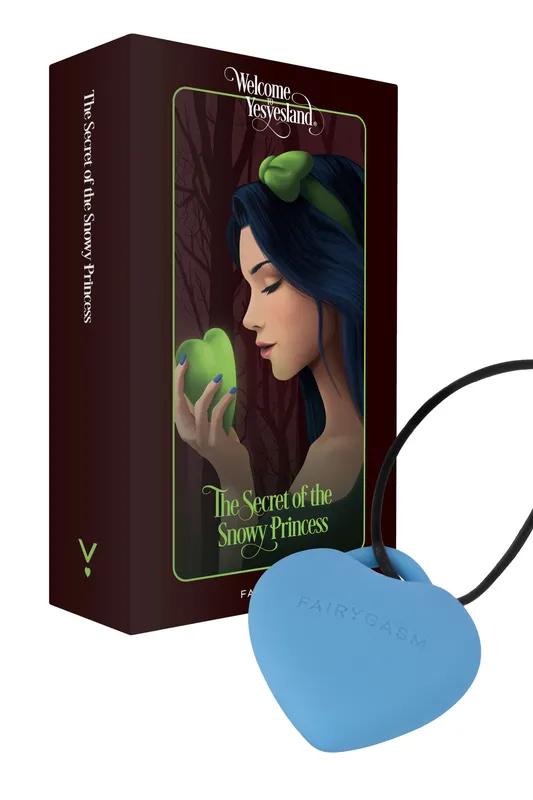 Мінівібратор-кулон «Сердечко» FairyGasm PleasureStone blue, 9 режимів, на шнурку