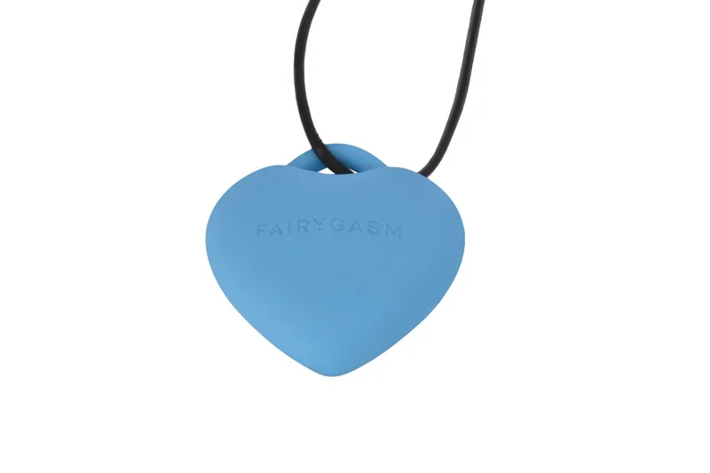 Мінівібратор-кулон «Сердечко» FairyGasm PleasureStone blue, 9 режимів, на шнурку