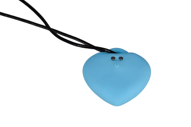 Мінівібратор-кулон «Сердечко» FairyGasm PleasureStone blue, 9 режимів, на шнурку