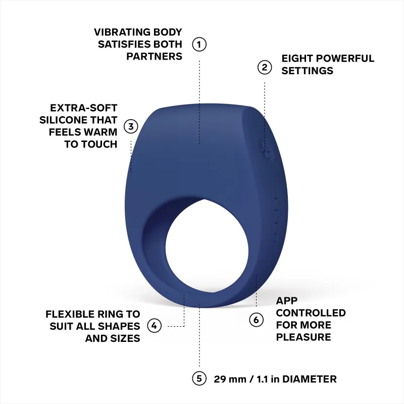 Ерекційне кільце з вібрацією LELO Tor 3, керування зі смартфона